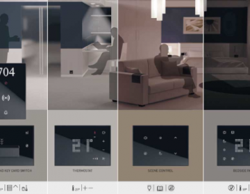 Futuristic smart hotel room concept